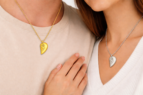 Bond Split Heart Couple Necklace