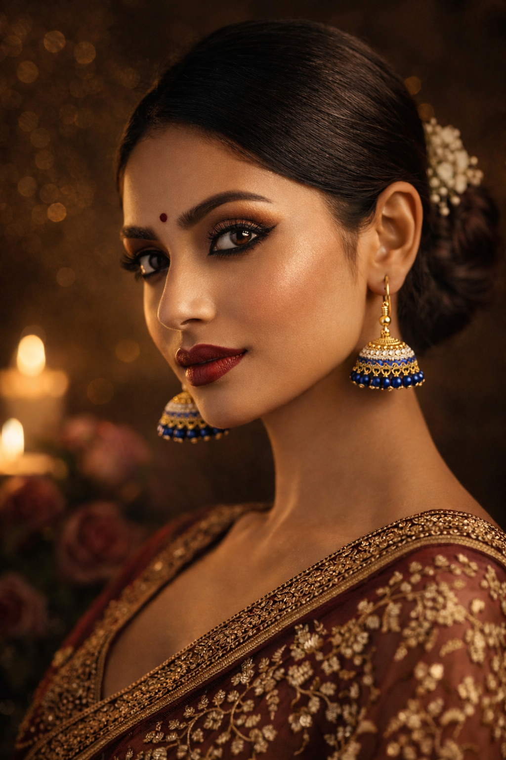 Blue Jhumka Earrings