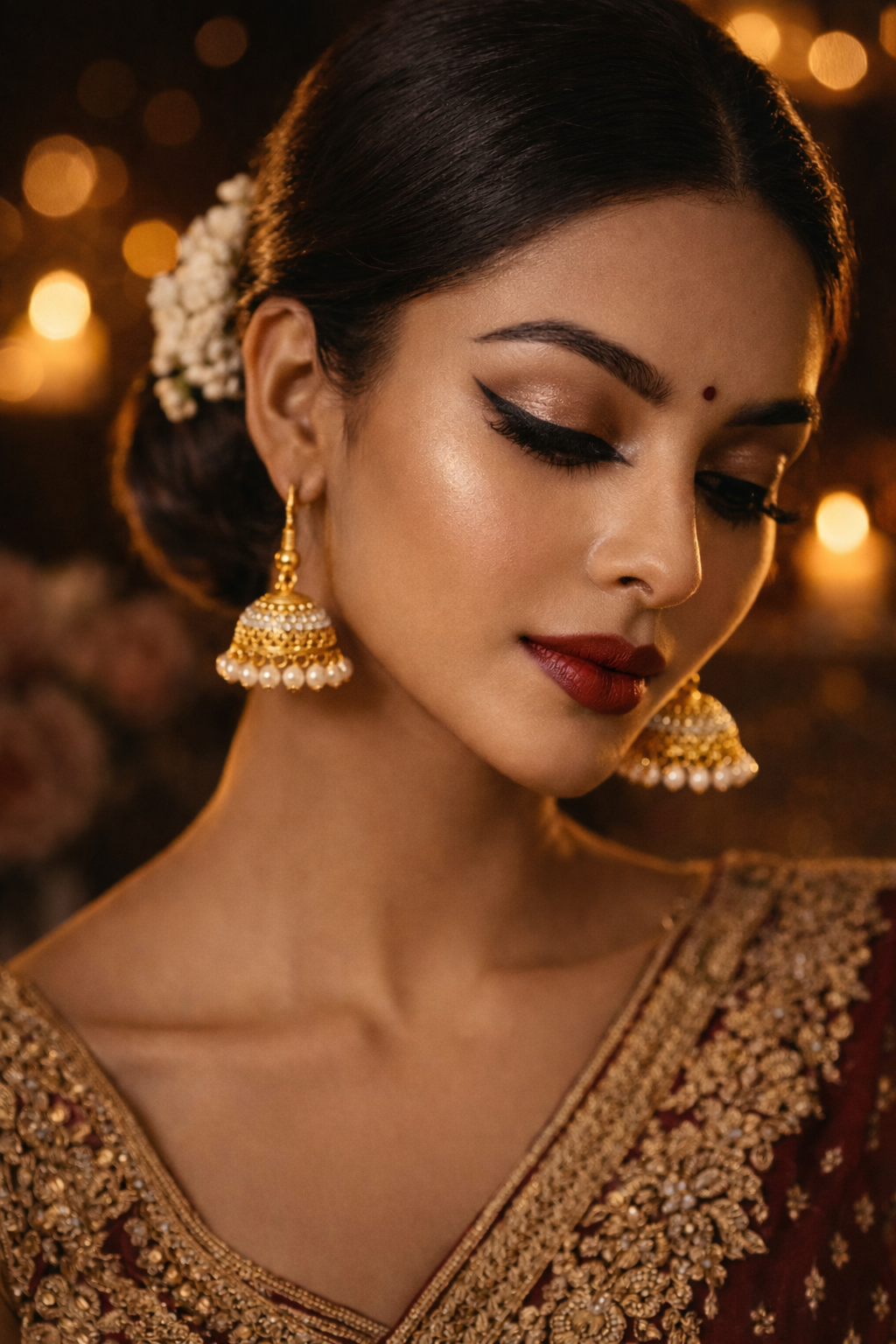 Crystal Pearl Premium Jhumka