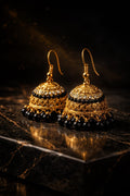 Black Beads Mughal Jhumka