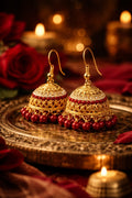 Red Beads Royal Jhumka