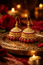 Red Beads Royal Jhumka
