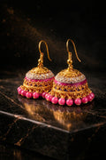 Pink Jhumka Earrings