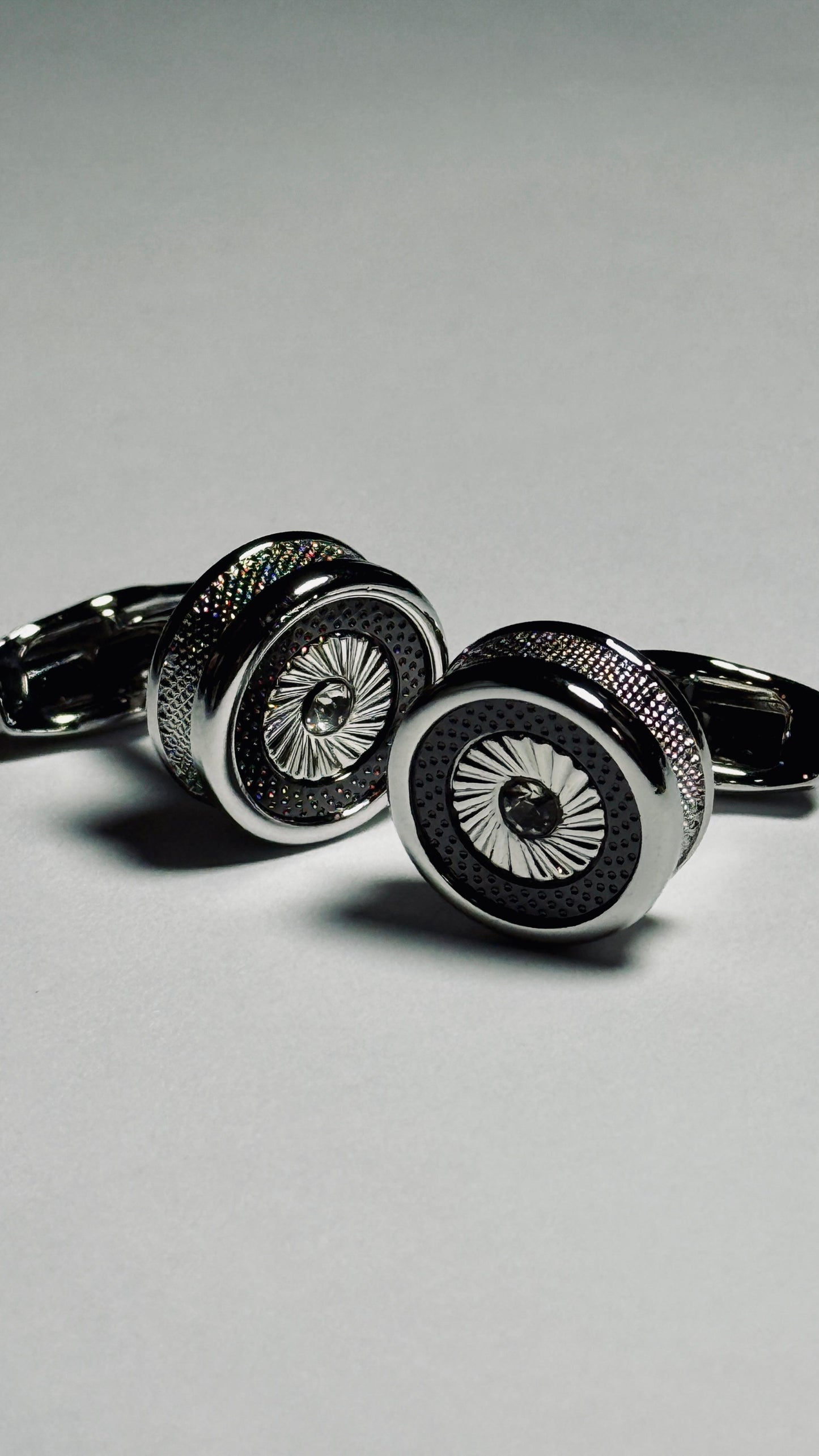 Modern Black & Silver Statement Cufflinks