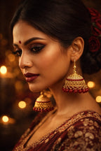 Red Beads Royal Jhumka