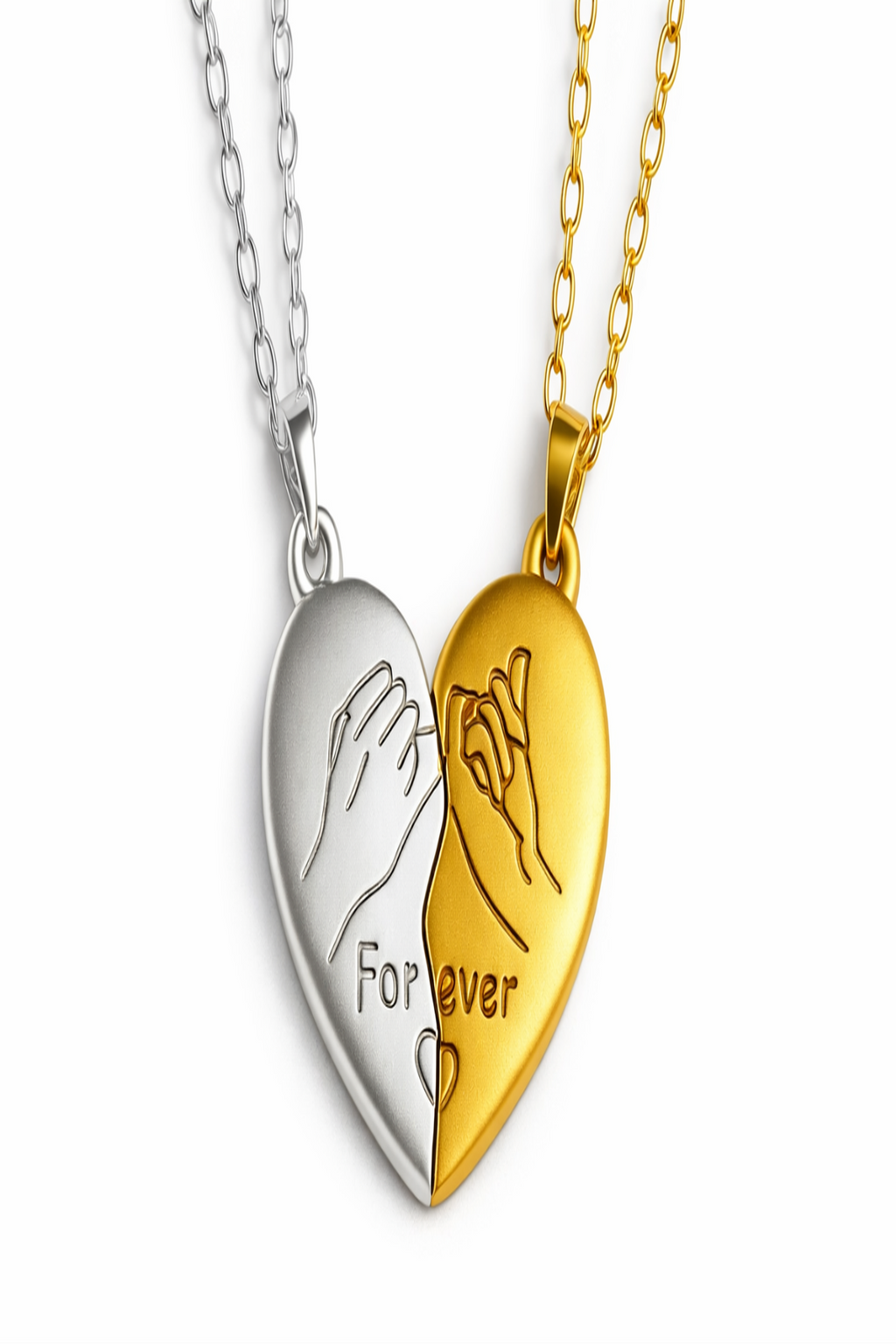Bond Split Heart Couple Necklace